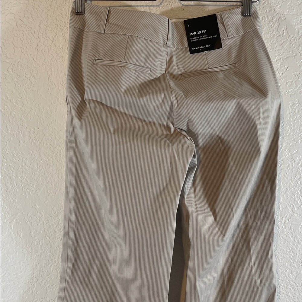BANANA REPUBLIC Martin Fit With Stripes Trousers Front Pockets Size 2 NEW - Picture 5 of 10